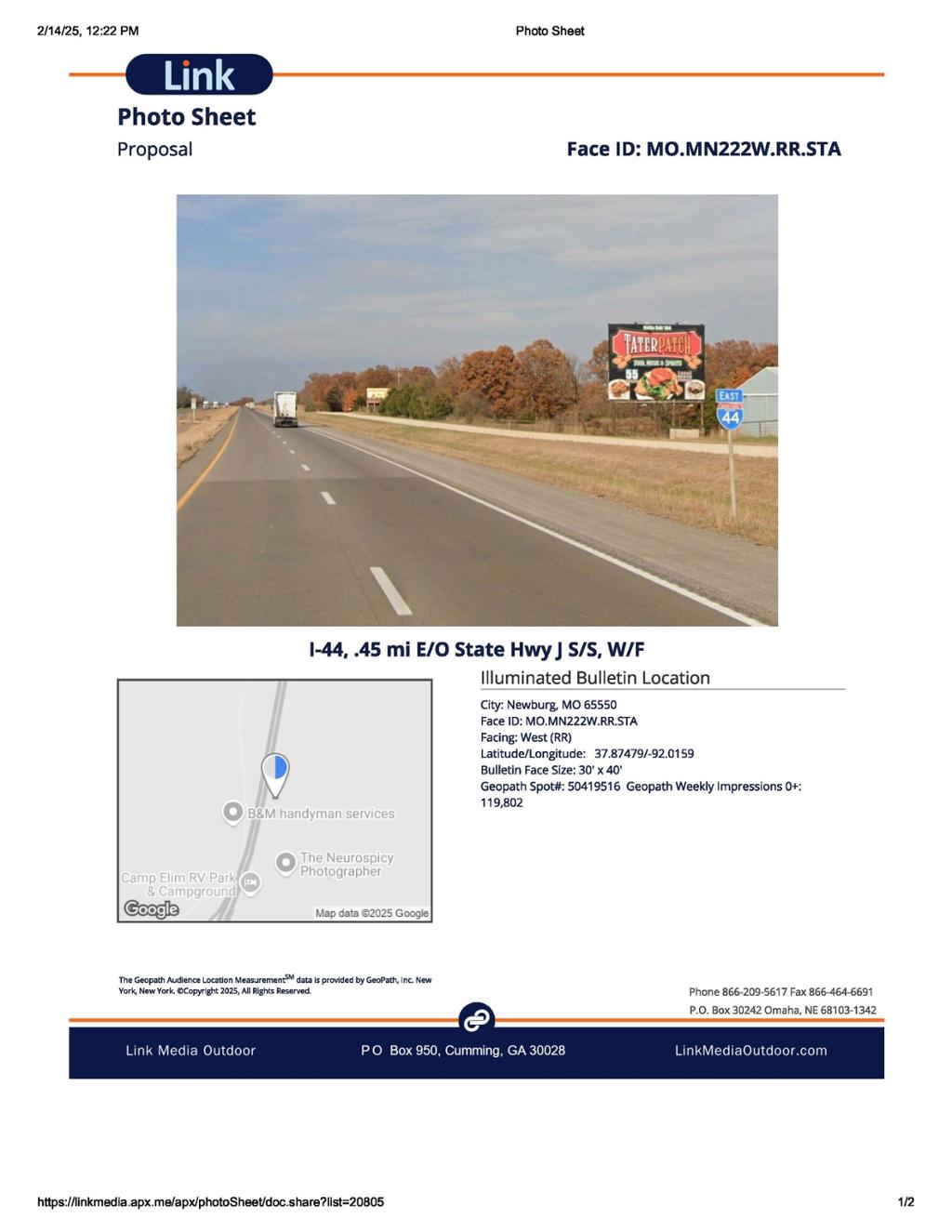Photo of a billboard in Devils Elbow
