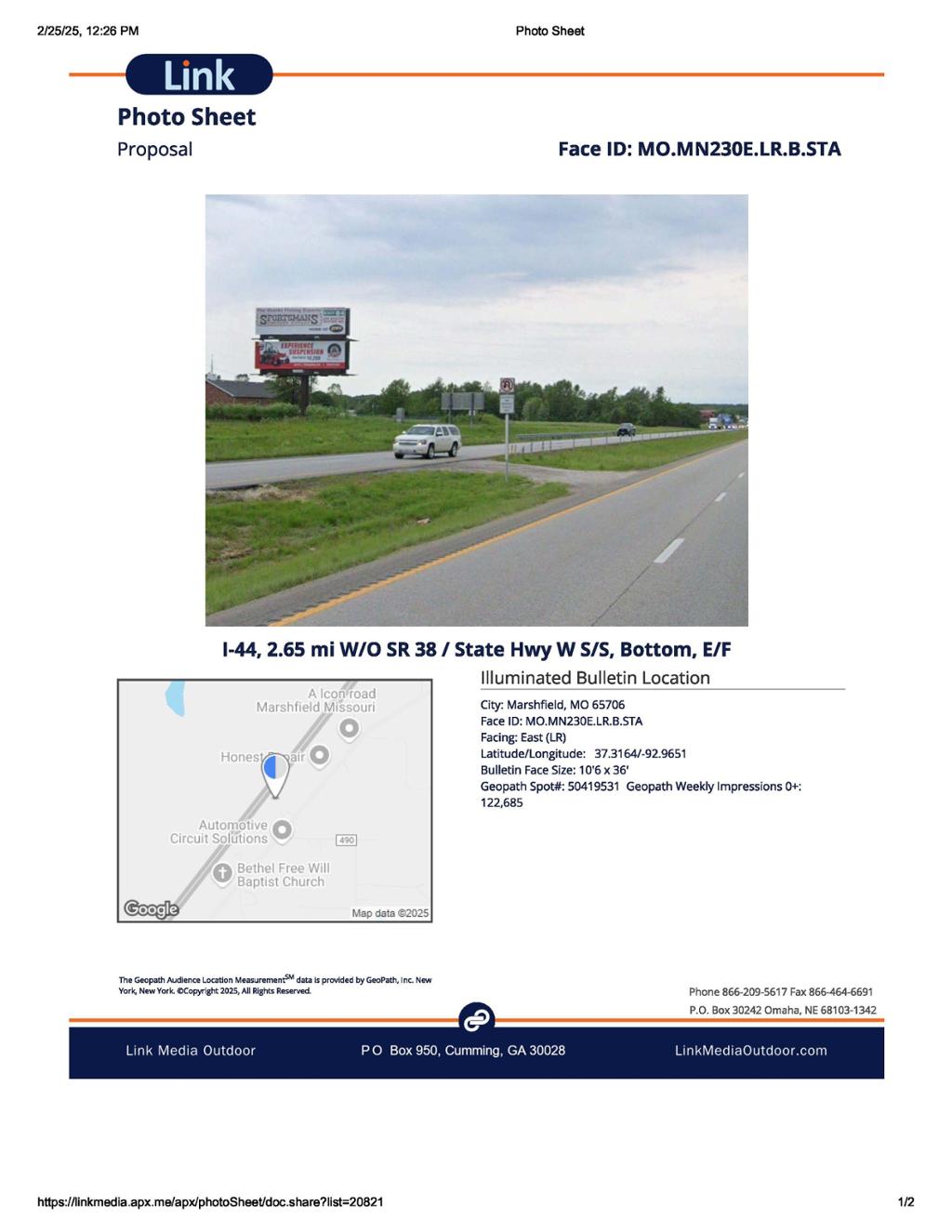 Photo of a billboard in Ava